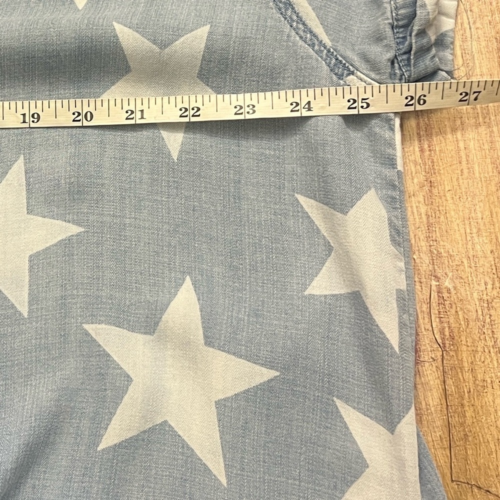 Star-Print Chambray Shirt Dress - Blue - Picture 15 of 16